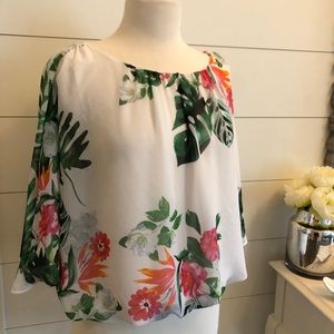 Floral print flowy top